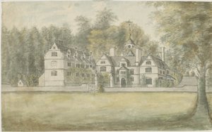 Norton Canes - Little Wyrley Hall: acquerello, nd [1762-1802] da Stebbing Shaw