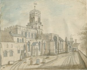 Stafford - Chiesa di Santa Maria: acquerello, nd [c 1790] da Stebbing Shaw