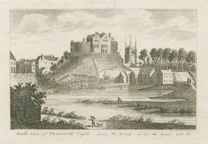 Castello di Tamworth: incisione da Stebbing Shaw