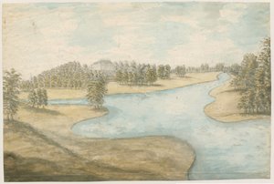 Teddesley Hall: acquerello, nd [1762-1802] da Stebbing Shaw