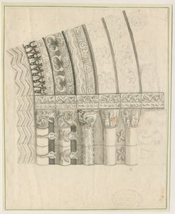 Chiesa Priorato di Tutbury - Portale Ovest: disegno a penna e seppia, nd [1762-1802] da Stebbing Shaw