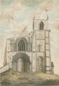 Chiesa Priorale di Tutbury: acquerello, nd [1762-1802] da Stebbing Shaw