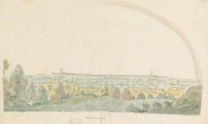 Wolverhampton - Vista distante dalle alture di Tettenhall (acquerello, fine XVIII secolo) da Stebbing Shaw