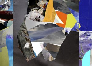 Collage astratto dai colori vivaci