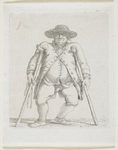 Uomo con stampelle; "Orlandini" da Stefan Juliusz Norblin de la Gourdaine