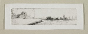 Piccolo paesaggio con villaggio lontano da Stefan Juliusz Norblin de la Gourdaine
