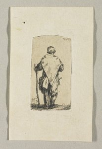Uomo in piedi con un panno bianco da Stefan Juliusz Norblin de la Gourdaine