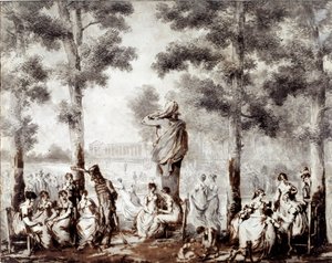 Vista della terrazza delle Tuileries nel 1807. Uscita mondiale al parco. Disegno di Jean Pierre Norblin De La Gourdaine (1745-1830) 1807 Parigi, Museo Carnavalet da Stefan Juliusz Norblin de la Gourdaine