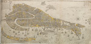 Vero e reale disegno della celebre città di Venezia. Panorama di Venezia, 1676 da Stefano Scolari