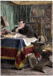 Ritratto di Niccolò Machiavelli (1469-1527) (incisione) da Stefano Ussi