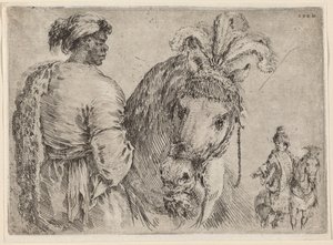 Un uomo nero che nutre un cavallo, probabilmente 1662