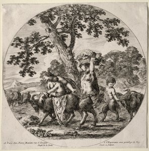 Una famiglia di satiri in viaggio
