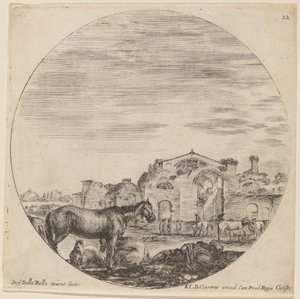 Terme di Diocleziano e pastore dormiente da Stefano della Bella