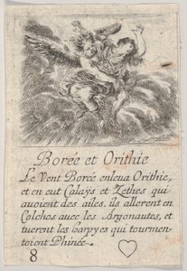 Borea e Orizia, da Gioco della Mitologia (Jeu de la Mythologie) da Stefano della Bella