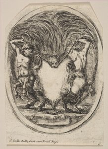 Cartiglio Formato da una Pelle di Tigre Fiancheggiata da Due Centauri, 1647 da Stefano della Bella