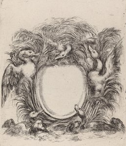 Cartiglio con anatre e cani, 1647 da Stefano della Bella