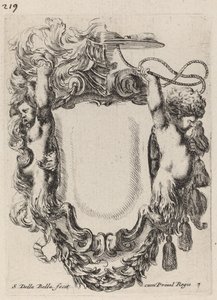 Cartiglio con satiri infanti, 1647 da Stefano della Bella
