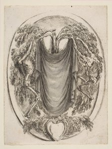 Cartiglio con scheletri, 1647 da Stefano della Bella