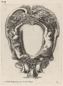 Cartiglio con due ninfe trasformate in alberi, 1647