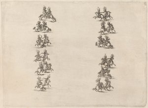 Cavalieri che combattono in due colonne, 1652