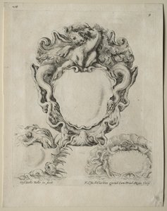 Collezione di vari capricci e nuovi disegni di cartigli e ornamenti: n. 9 da Stefano della Bella