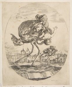 La morte che porta un bambino, da Le cinque morti, ca. 1648 da Stefano della Bella