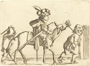 Nano che cavalca un asino