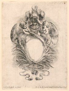 Stemma, n. 5 da "Raccolta di varii cappriccii et nove inventioni di cartelle et ornamenti" da Stefano della Bella