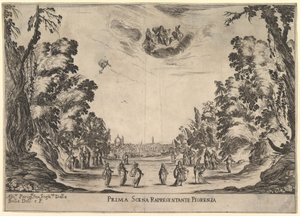 Prima scena, a Firenze, da Le nozze degli Dei, 1637