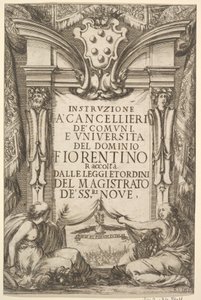 Frontespizio per Istruzioni per Cancellieri: Stemma dei Medici da Stefano della Bella