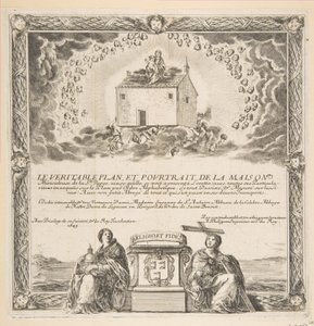 Frontespizio per Le Véritable Plan et Pourtrait de la Maison de la Ste. Vierge da Stefano della Bella