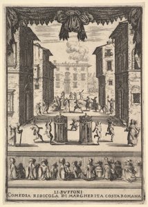 Frontespizio per la commedia I Buffoni da Stefano della Bella