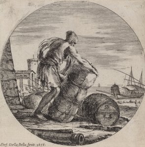 Schiavo della galera che trasporta il carico di una nave da Stefano della Bella