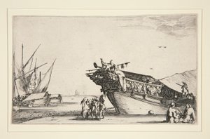 Scena del porto da una serie di otto Marine, Dev. 813 da Stefano della Bella