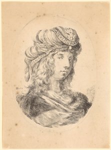 Giovane uomo con il turbante, in profilo a tre quarti verso destra da Stefano della Bella
