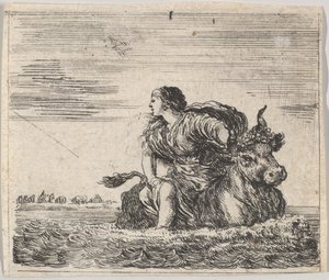 Giove ed Europa, dal Gioco della Mitologia Jeu de la Mythologie, 1644 da Stefano della Bella