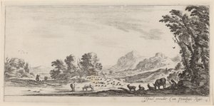 Paesaggio con pastore che guarda il suo gregge, prima del 1647 da Stefano della Bella