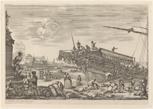 Caricamento di una nave da Stefano della Bella
