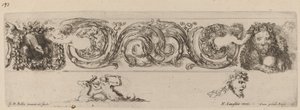 Fregio ornamentale con aquila e leone inghirlandati da bambini, probabilmente 1648 da Stefano della Bella