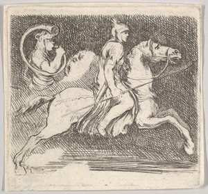 Soldato di profilo che galoppa a destra con una lancia nella mano destra, ca. 1646 da Stefano della Bella