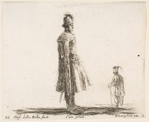 Vecchio nobile polacco con cappello piumato, ca. 1644-47 da Stefano della Bella