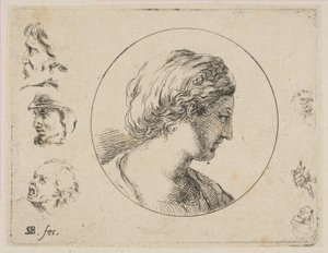 Tavola 4: Testa di Donna in Profilo, dalla Seconda raccolta di vari scarabocchi, ca. 1646 da Stefano della Bella