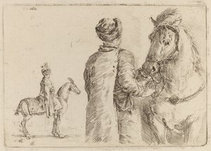 Attendente polacco che tiene le briglie di un cavallo da Stefano della Bella