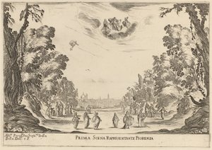 Prima scena rappresentante Firenze, 1637 da Stefano della Bella