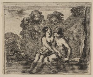Salmacis e Ermafrodito, dal Gioco della Mitologia da Stefano della Bella