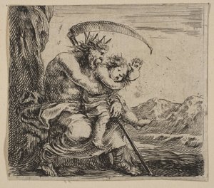 Saturno, dal Gioco della Mitologia Jeu de la Mythologie da Stefano della Bella