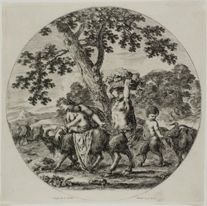 Famiglia di satiri che cammina