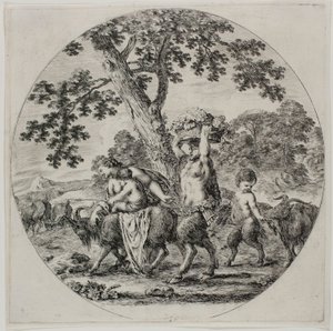 Famiglia di satiri in cammino