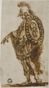 Guerriero in piedi con scudo da Stefano della Bella