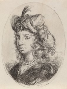 Sultana adornata di perle, girata a sinistra, 1649-1650